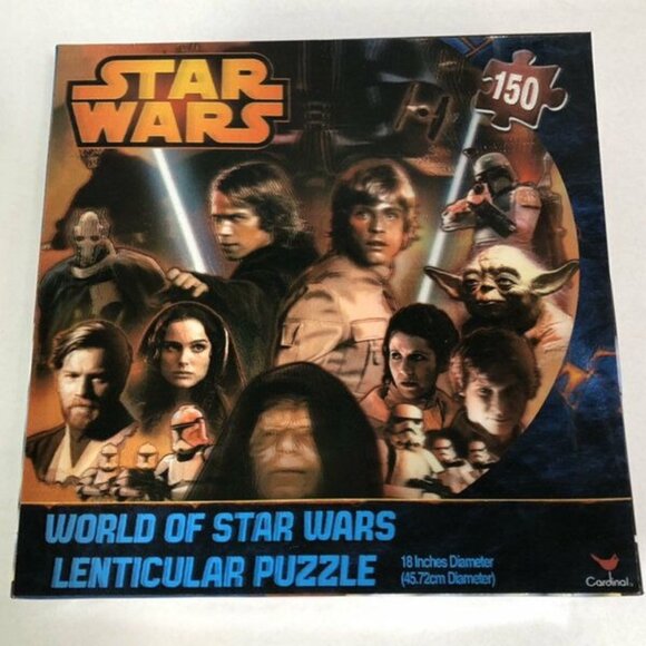 Star Wars Saga Lenticular Puzzle 150 Piece 18" Diameter Round Cardinal - Picture 1 of 2